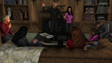 Картинка 3д+графика люди+ people девушки фон взгляд