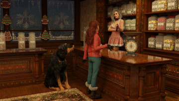 обоя 3д графика, люди и животные , people and animals, фон, взгляд, девушка