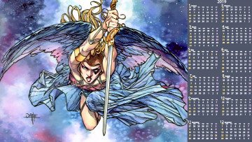 Картинка календари фэнтези крылья оружие