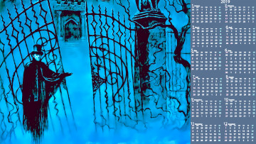 Картинка календари фэнтези привидение шляпа ворота