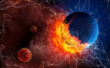 Картинка космос арт вселенная планеты звезды галактики