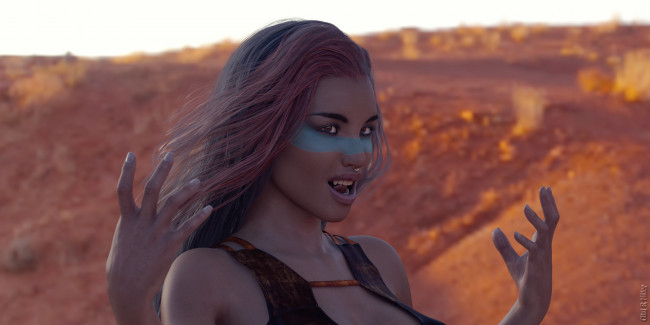 Обои картинки фото 3д графика, портрет , portraits, девушка, взгляд, фон