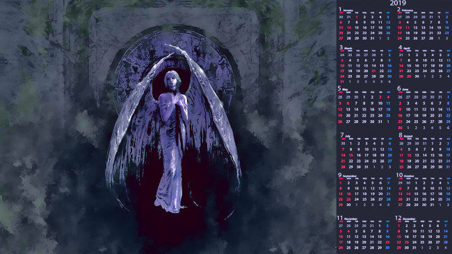 Обои картинки фото календари, фэнтези, девушка, крылья