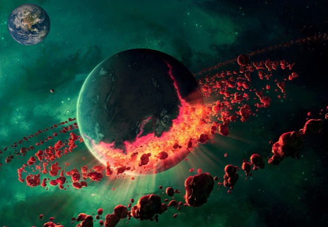 Обои картинки фото космос, арт, галактики, вселенная, планета, звезды