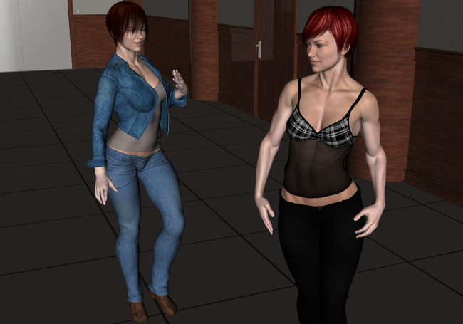 Обои картинки фото 3д графика, люди , people, взгляд, девушки, фон