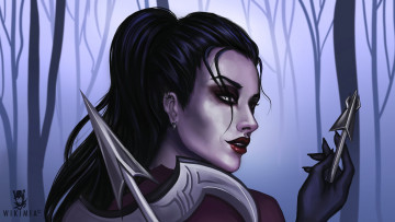 Картинка видео+игры league+of+legends vayne лицо наконечники лес