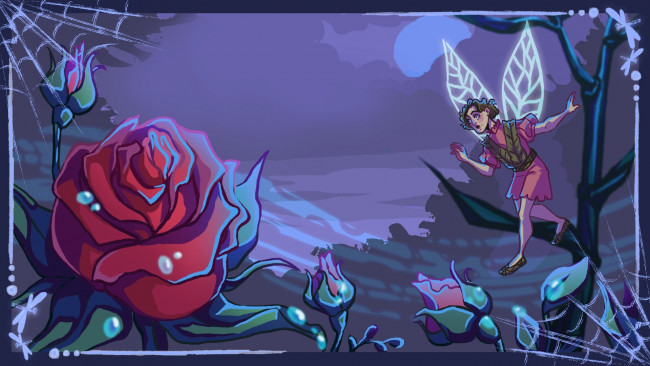 Обои картинки фото фэнтези, феи, роза, фея