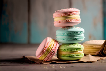 Картинка еда макаруны лакомство печенье ассорти