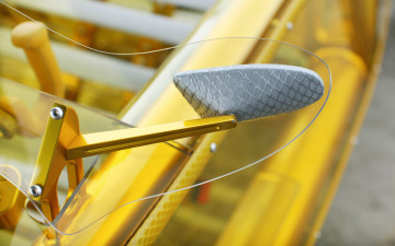 обоя swiss rinspeed exasis, автомобили, фрагменты автомобиля, желтый, пластик, концепт