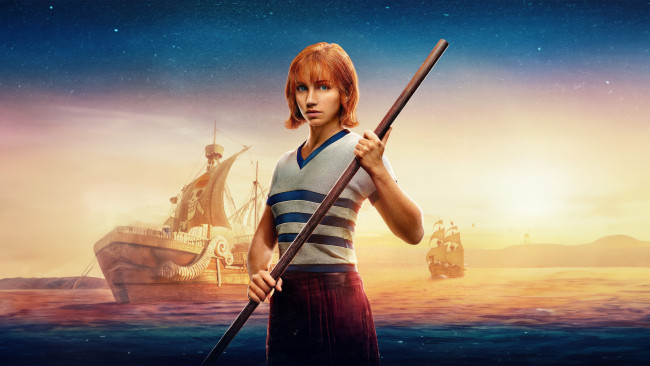 Обои картинки фото one piece , сериал 2023 – , кино фильмы, сериал, фэнтези, комедия, боевик, one, piece, emily, rudd, nami