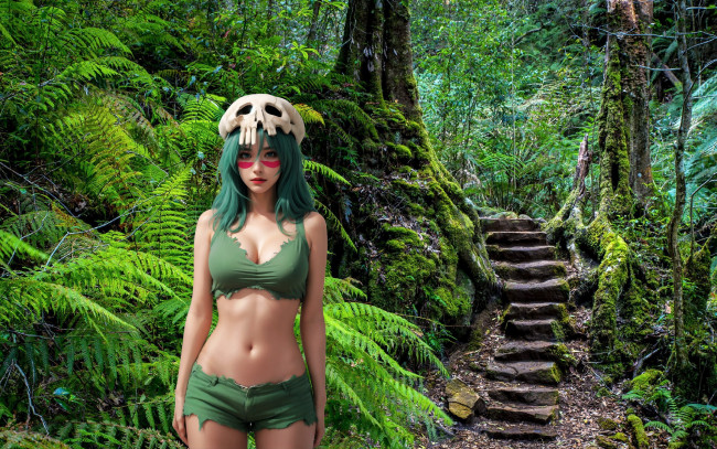 Обои картинки фото 3д графика, люди , people, косплей, лесная, нимфа