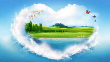 обоя разное, компьютерный дизайн, пейзаж