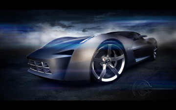 Картинка 50th anniversary corvette stingray concept автомобили