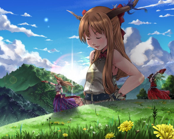 Обои картинки фото аниме, touhou