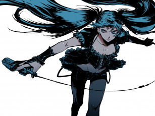 Картинка аниме vocaloid микрофон наряд мику волосы