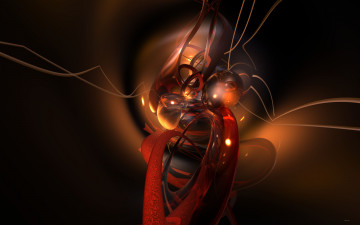 Картинка 3д графика fractal фракталы абстракция тёмный коричневый