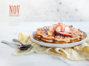 обоя календари, еда, крем, вафли, десерт