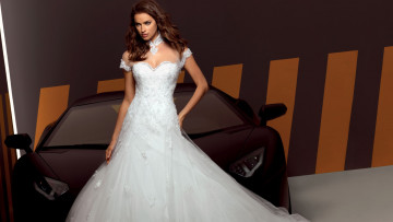 Картинка автомобили авто девушками девушка автомобиль фон платье