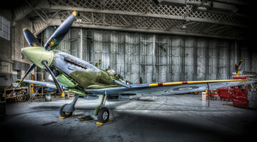 Картинка «спитфайр» авиация боевые самолёты королевские ввс великобритания истребитель анггар