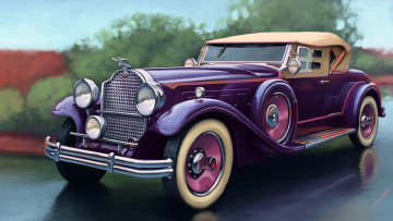 Картинка автомобили рисованные eight sport phaeton deluxe машина packard