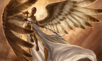 Картинка 3д+графика ангел+ angel ангел оружие фон взгляд девушка