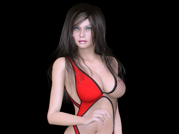 Обои картинки фото 3д графика, люди , people, девушка, взгляд, фон