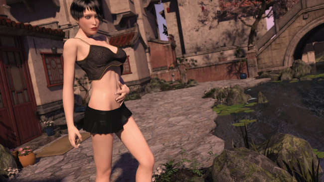 Обои картинки фото 3д графика, люди , people, фон, взгляд, девушка