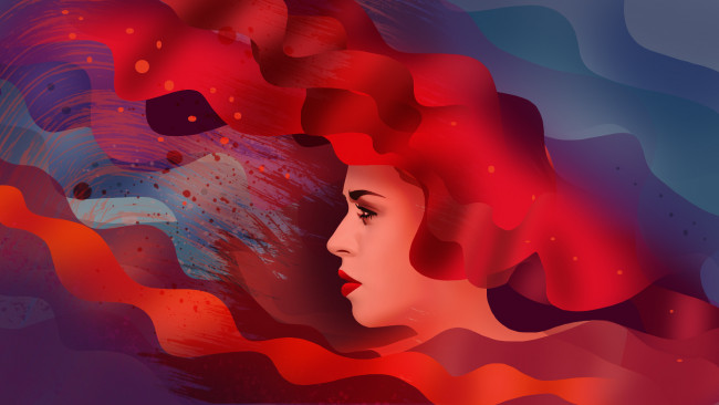 Обои картинки фото векторная графика, девушки , girls, девушка, взгляд, фон