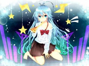 обоя аниме, denpa onna to seishun otoko, девушка, фон, взгляд