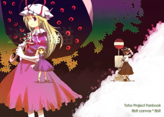 Картинка аниме touhou девушка фон взгляд