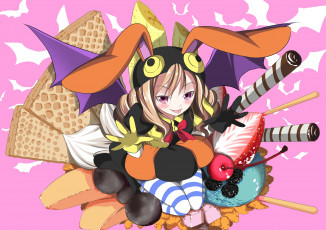 Картинка аниме магия +колдовство +halloween девушка фон взгляд