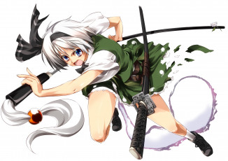 Картинка аниме touhou девушка фон взгляд