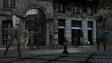 Картинка 3д+графика люди+ people улица люди