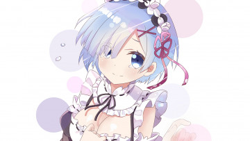 Картинка аниме re +zero+kara+hajimeru+isekai+seikatsu фон взгляд девушка