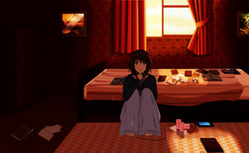 Картинка аниме unknown +другое взгляд фон девушка