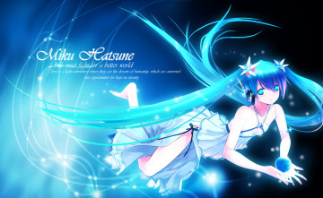 Картинка аниме vocaloid девушка взгляд фон