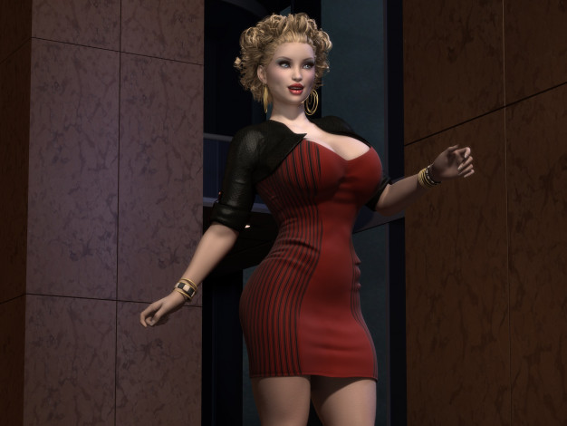 Обои картинки фото 3д графика, люди , people, взгляд, девушка, фон