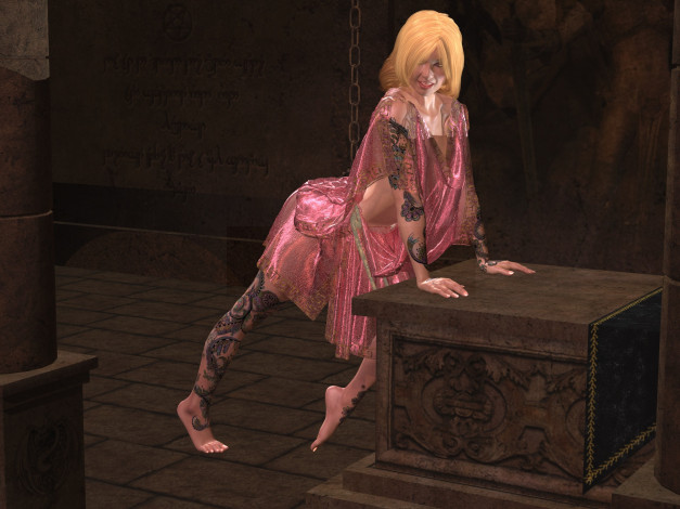 Обои картинки фото 3д графика, люди , people, девушка, взгляд, фон, тату