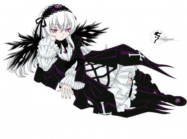 Обои картинки фото rozen maiden, аниме, девушка, фон, взгляд