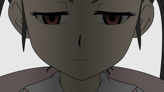 Обои картинки фото аниме, bakemonogatari, девушка, взгляд, фон