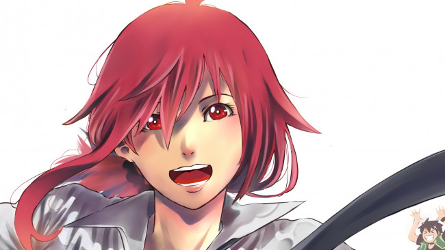 Обои картинки фото аниме, unknown,  другое, фон, девушка, взгляд