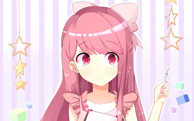 Обои картинки фото аниме, shelter, девушка, взгляд, фон