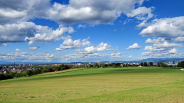 Картинка города -+пейзажи поле облака
