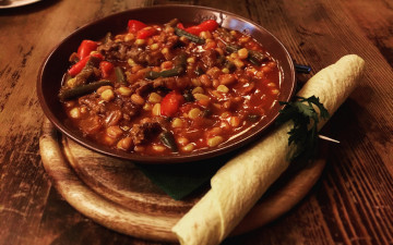Картинка еда вторые+блюда лепешка овощи рагу фасоль