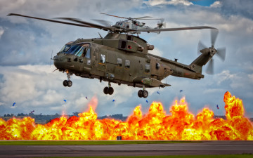 Картинка eh-101-merlin авиация вертолёты вертушка