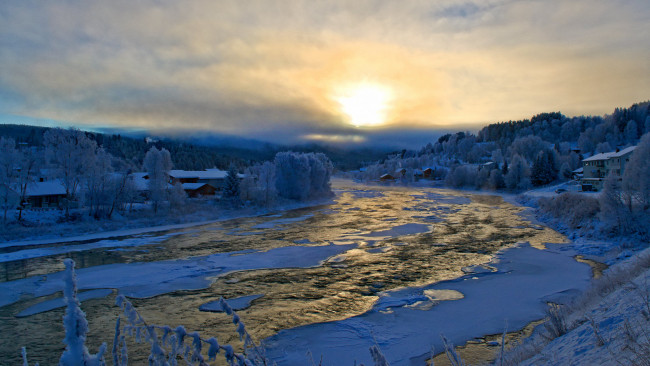 Обои картинки фото природа, зима, простор