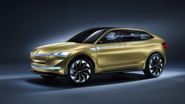 Обои картинки фото skoda vision e concept 2017, автомобили, skoda, 2017, concept, vision, e