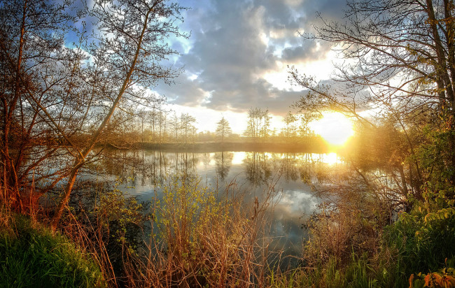 Обои картинки фото природа, восходы, закаты, простор