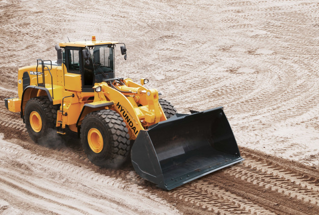 Обои картинки фото техника, фронтальные погрузчики, hyundai