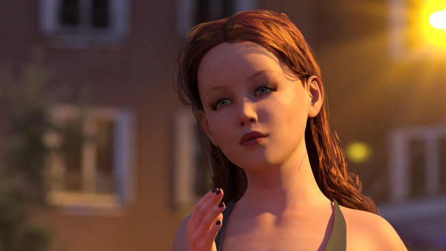 Обои картинки фото 3д графика, портрет , portraits, фон, взгляд, девочка